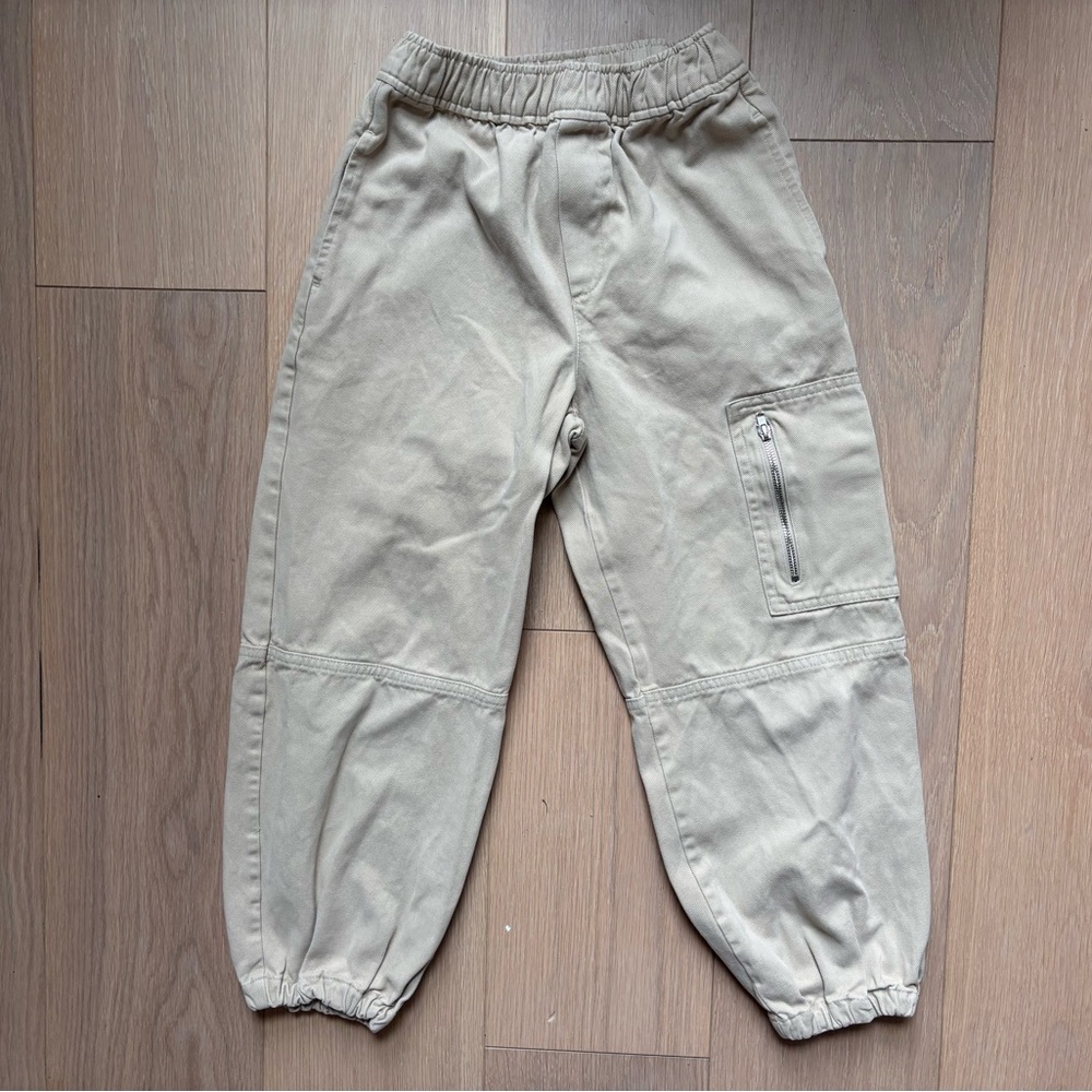 Zara Beige Elastic Waist Pants